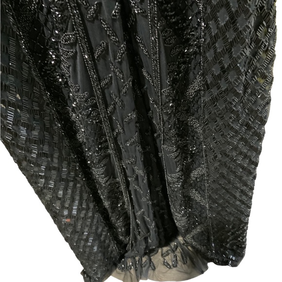 Gatsby Lady Women’s 🌸Long Illusion🌸 V-Neck Embellished Black Dress - 4 - Picture 8 of 11